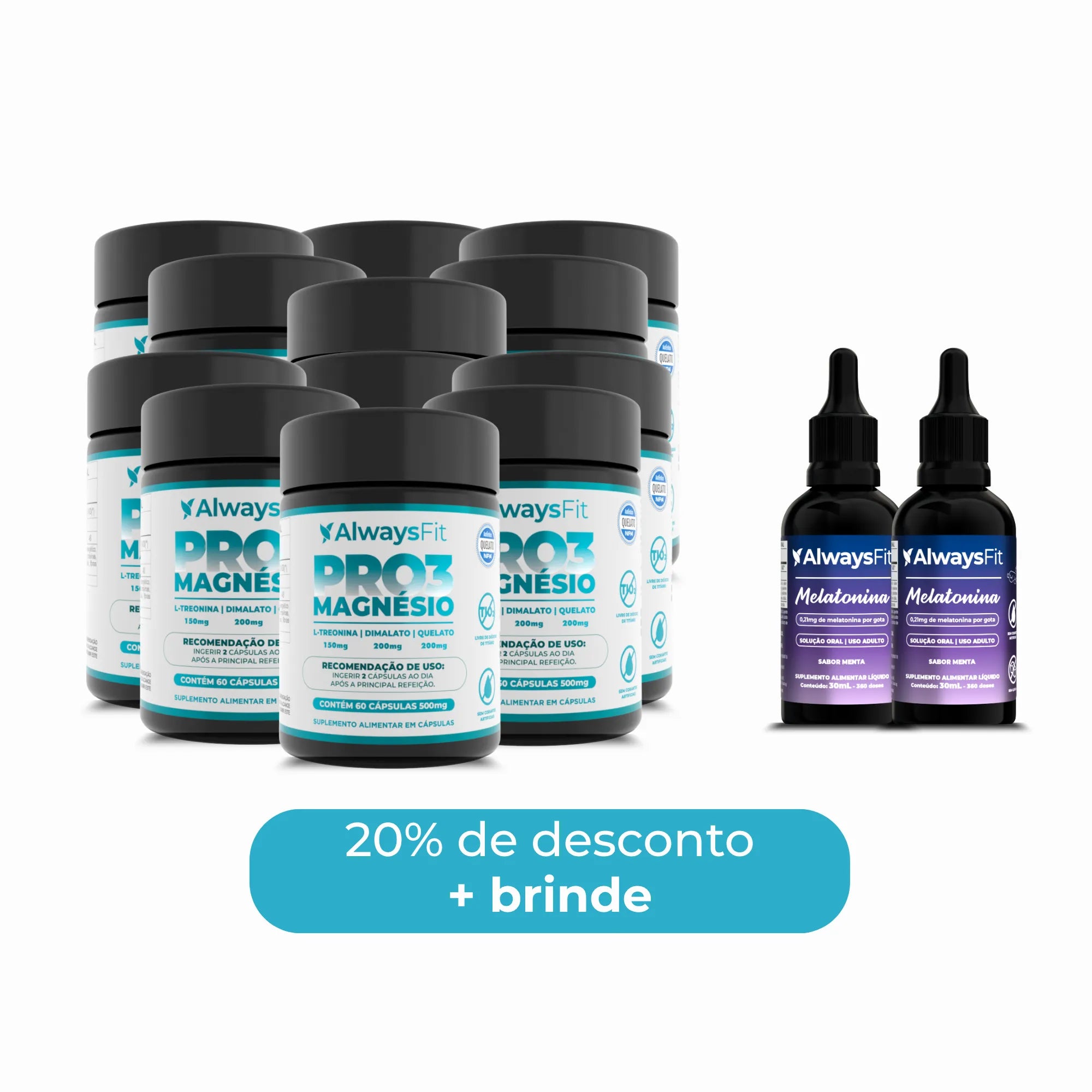 Pro3Magnésio - L-Treonina, Quelato e Dimalato - 60 Cápsulas